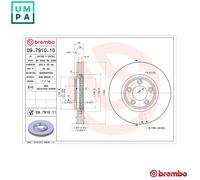 2x BRAKE DISC 09.7910.11 FOR JAGUAR AJD 2.7L JB 2.5L AJ25 2.5L 6cyl S-TYPE 4.2L