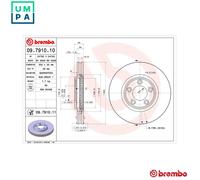 2x BRAKE DISC 09.7910.11 FOR JAGUAR AJD 2.7L JB 2.5L AJ25 2.5L 6cyl S-TYPE 4.2L