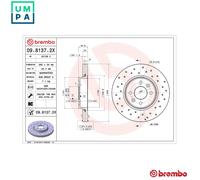 2x BRAKE DISC 09.8137.2X FOR RENAULT LAGUNA MEGANE/Coach/Scenic/Break/Classic