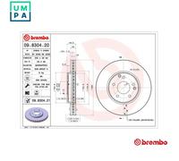 2x BRAKE DISC 09.8304.21 FOR MERCEDES-BENZ C-CLASS/T-Model/Sportscoupe CLK 1.8L