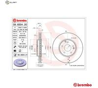 BREMBO Pair UV Coated Brake Discs 09.8304.21