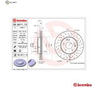 2x BRAKE DISC 09.8411.1X FOR MERCEDES-BENZ C-CLASS/T-Model/Sportscoupe CLK 1.8L