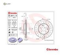2x BRAKE DISC 09.8411.1X FOR MERCEDES-BENZ C-CLASS/T-Model/Sportscoupe CLK 1.8L