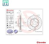 2x Brake disc perforated/vented 09.8411.1X BREMBO for MERCEDES-BENZ CLK C-CLASS