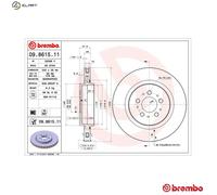 Brake disc BREMBO 09.8615.11 for VOLVO V70 II (285) 2.5 2003-2007