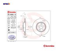 2x BRAKE DISC 09.8936.11 FOR RENAULT LAGUNA/II/Grandtour/Sport/Tourer 1.8L 4cyl