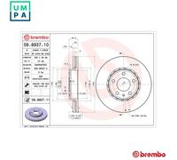 2x BRAKE DISC 09.8937.11 FOR RENAULT TRAFIC/II/Rodeo/Platform/Chassis/Van/Bus