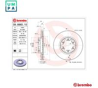 2x BRAKE DISC 09.8965.10 FOR NISSAN CABSTAR/NT400 YD25K3LD-5HO/5MI 2.5L 4cyl
