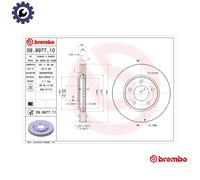 2x BRAKE DISC 09.8977.11 FOR DODGE CHRYSLER GRAND/VOYAGER/IV TOWN/&/COUNTRY 2.4L