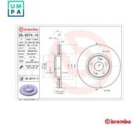 2x BRAKE DISC 09.9074.11 FOR RENAULT LAGUNA/II/Grandtour/Sport/Tourer 1.8L 4cyl