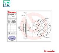1X Brake disc BREMBO 09.9077.1X for SUBARU FORESTER (SG_) 2 2002-2005