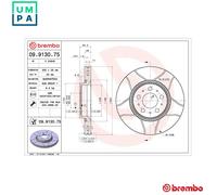 2x BRAKE DISC 09.9130.75 FOR VOLVO S80 S60 XC70/CROSS/COUNTRY/SUV V70/Mk/II 2.0L