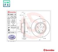 2x BRAKE DISC 09.9481.11 FOR MERCEDES-BENZ OM 648.961 3.2L M 272.964 3.5L 6cyl