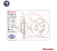 2x BRAKE DISC 09.9508.11 FOR VW CRAFTER/30-50/Van/30-35/Bus/Platform/Chassis