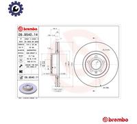 Brembo Brake Disc 09.9540.11 / 10444156A - UV-coated, internally vented - for Audi A6 C6