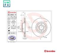 2x BRAKE DISC 09.9540.11 FOR AUDI A6/S6 BPJ/BYK 2.0L CAHB/CAHA/BVG/BRF 2.0L A6