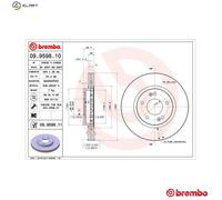 BREMBO 2x Brake Discs Vented Front Axle Braking Fits Hyundai Santa Fe 09.9598.11