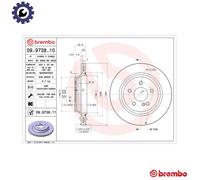 2x BRAKE DISC 09.9738.11 FOR MERCEDES-BENZ M 112.975 3.7L 6cyl S-CLASS 5.0L 8cyl