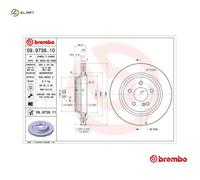 2x BRAKE DISC 09.9738.11 FOR MERCEDES-BENZ M 112.975 3.7L 6cyl S-CLASS 5.0L 8cyl