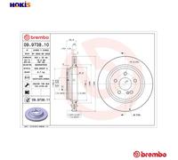 2x BRAKE DISC 09.9738.11 FOR MERCEDES-BENZ M 112.975 3.7L 6cyl S-CLASS 5.0L 8cyl