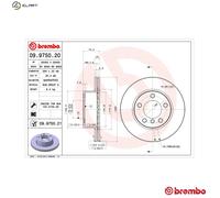 2x BRAKE DISC 09.9750.21 FOR BMW B37D15A B38B15A 1.5L 3cyl 1 F20 B47D20AC 2.0L