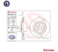 2x BREMBO 09.9767.11 Brake Disc Rear Internally Vented Fits Audi A6 A6 Allroad