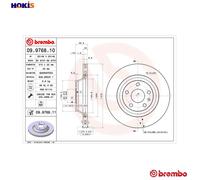 Brembo 09.9768.11 Rear UV Coated Brake Disc - Set of 2