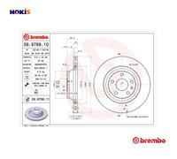 Brembo 09.9768.11 Rear UV Coated Brake Disc - Set of 2