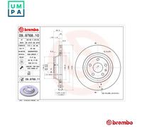 Brembo 09.9768.11 Rear UV Coated Brake Disc - Set of 2