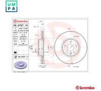 2x BRAKE DISC 09.9797.11 FOR VW CARAVELLE/EUROVAN/IV/Bus/TRANSPORTER/Mk SEAT