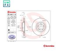 2x BRAKE DISC 09.9817.11 FOR TOYOTA 2AZ-FSE 2.4L 1CD-FTV 2.0L 1AZ-FE/FSE 2.0L