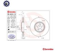 2x BRAKE DISC 09.9818.11 FOR RENAULT ESPACE/IV/Mk VEL/SATIS M9R763/762 2.0L 6cyl