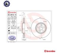 2x BRAKE DISC 09.9818.11 FOR RENAULT ESPACE/IV/Mk VEL/SATIS M9R763/762 2.0L 6cyl