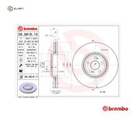 2x BRAKE DISC 09.9818.11 FOR RENAULT ESPACE/IV/Mk VEL/SATIS M9R763/762 2.0L 6cyl