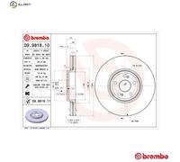 2x BRAKE DISC 09.9818.11 FOR RENAULT ESPACE/IV/Mk VEL/SATIS M9R763/762 2.0L 6cyl