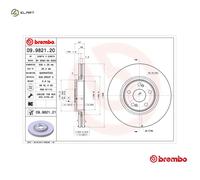 2x BRAKE DISC 09.9821.21 FOR RENAULT LAGUNA/II/Grandtour/Sport/Tourer ESPACE