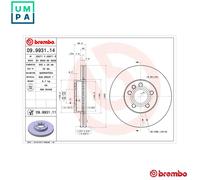 2x BRAKE DISC 09.9931.11 FOR VW CARAVELLE/TRANSPORTER/IV/Bus/Mk/EUROVAN SEAT