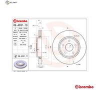 Brembo 09.A031.11 Brake Disc Fits Jeep Commander 3.7 V6 4x4 4.7 V8 4x4