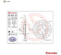BREMBO 09.A047.21 Brake disc