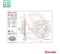 2x BRAKE DISC 09.A047.21 FOR MINI N12 B14 A 1.4L 9HZ /W16 D16 N14B16A 1.6L 4cyl