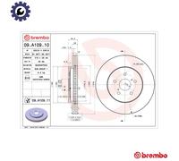2x BRAKE DISC 09.A109.11 FOR LEXUS TOYOTA 2GR-FE 3.5L 1MZ-FE 3.0L 3MZ-FE 3.3L