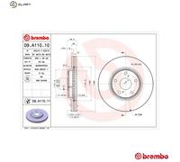 Brembo 09.A110.11 2x Brake Discs Front Fits ES RX Toyota Alphard Camry Harrier