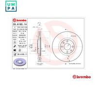 2x BRAKE DISC 09.A185.11 FOR DS PEUGEOT 3008/MPV 208/Hatchback/Van 308/SW/CC DS4