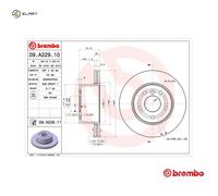 1X Brake disc BREMBO 09.A229.11 for LAND ROVER DISCOVERY II (L318) 2.5 1998-2004