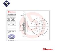 2x BRAKE DISC 09.A302.11 FOR DAEWOO SSANGYONG REXTON/II/SUV M 161.974 2.3L 5cyl