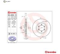 BREMBO 09.A302.11 Brake disc