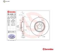 Brembo 09.A426.11 Brake Disc Front Fits Ford Galaxy S-Max Land Rover Volvo S60