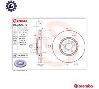 Brembo 09.A426.11 Brake Disc Front Fits Ford Galaxy S-Max Land Rover Volvo S60