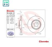 Brembo 09.A426.11 Brake Disc Front Fits Ford Galaxy S-Max Land Rover Volvo S60