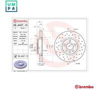 Brembo Brake Disc 09.A427.1X – Front, Vented, Coated – 2x for Ford, Land Rover, Volvo